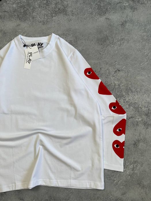 Лонгслив PLAY Comme Des Garcons білий