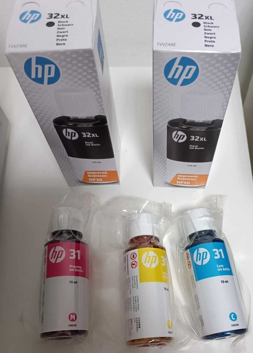 Tinteiros HP originais 32XL/31 magenta, ciano e amarelo