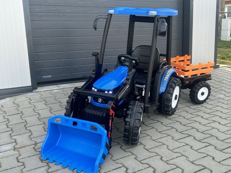 Olbrzymi Traktor na akumulator z przyczepą 24V, Moc 400Watt PILOT