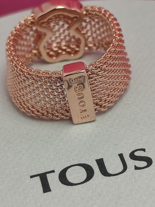 Pierścionek 16 z misiem różowe srebro vetmeil 925