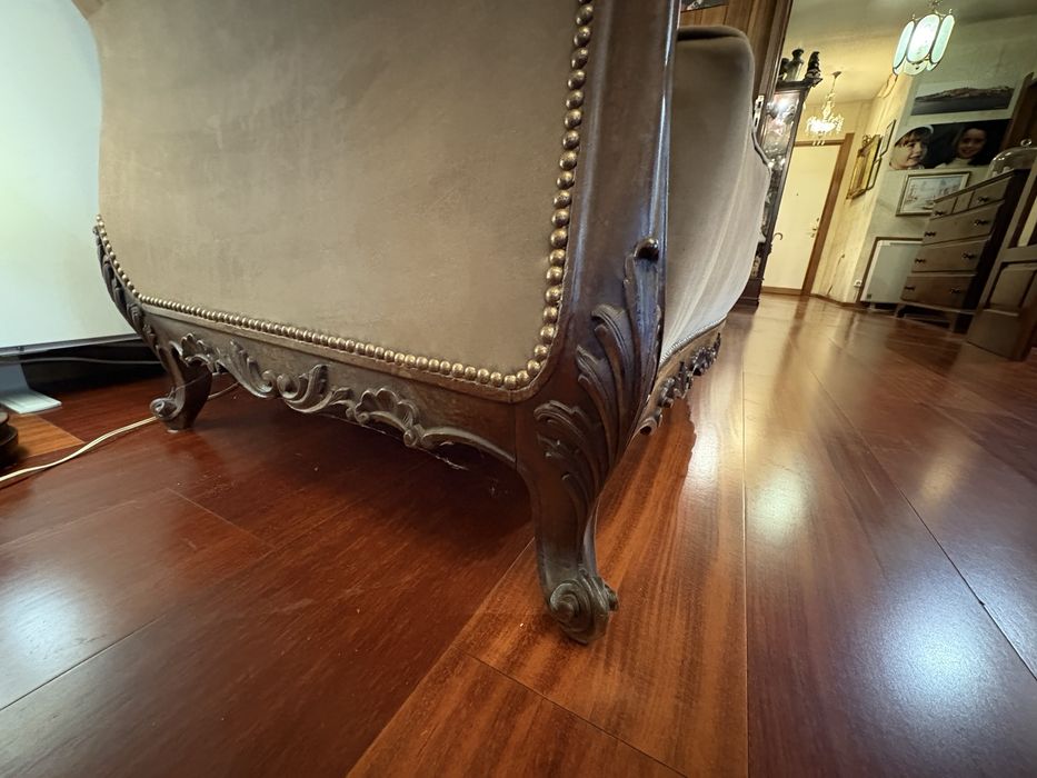 Sofas cj 3 com madeira trabalhada