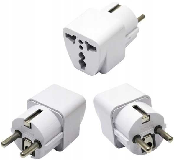 3 x PRZEJŚCIÓWKA ANGIELSKA Adapter UK PL Wtyczka Gniazdo 250V 10A