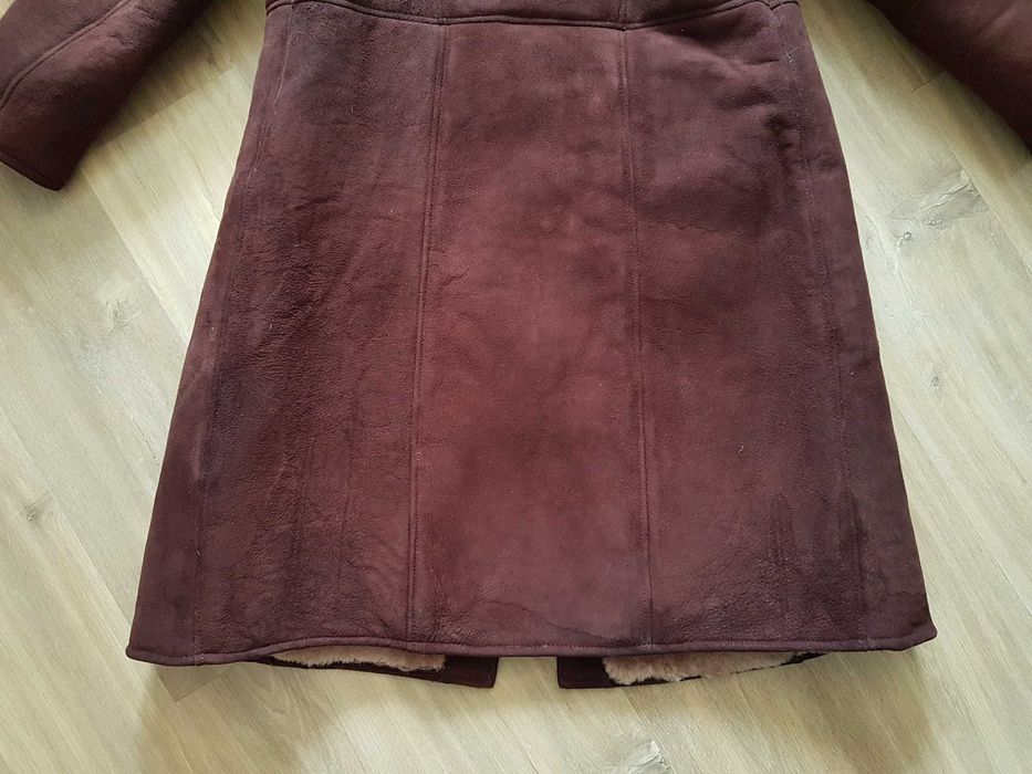 Naturalny kożuch jagnięcy baran rozmiar L/XL brązowy
