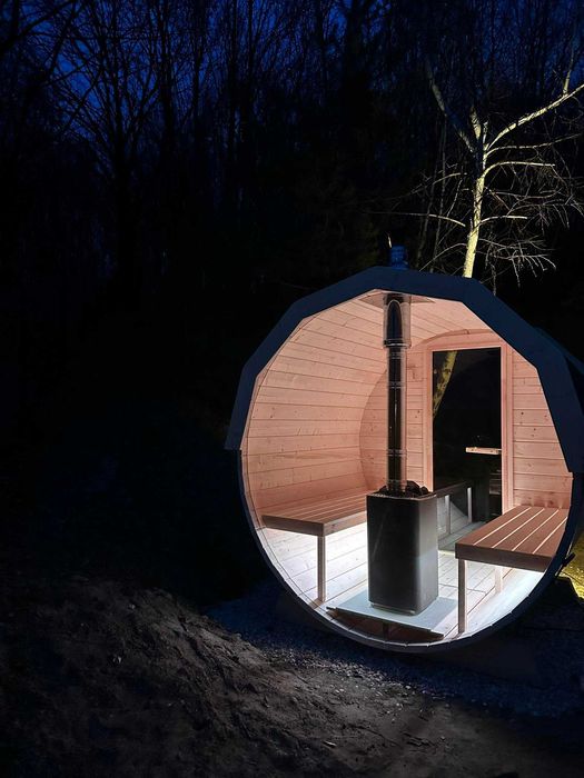 Sauna ogrodowa z przeszkleniem przedniej ściany / Raty 0%