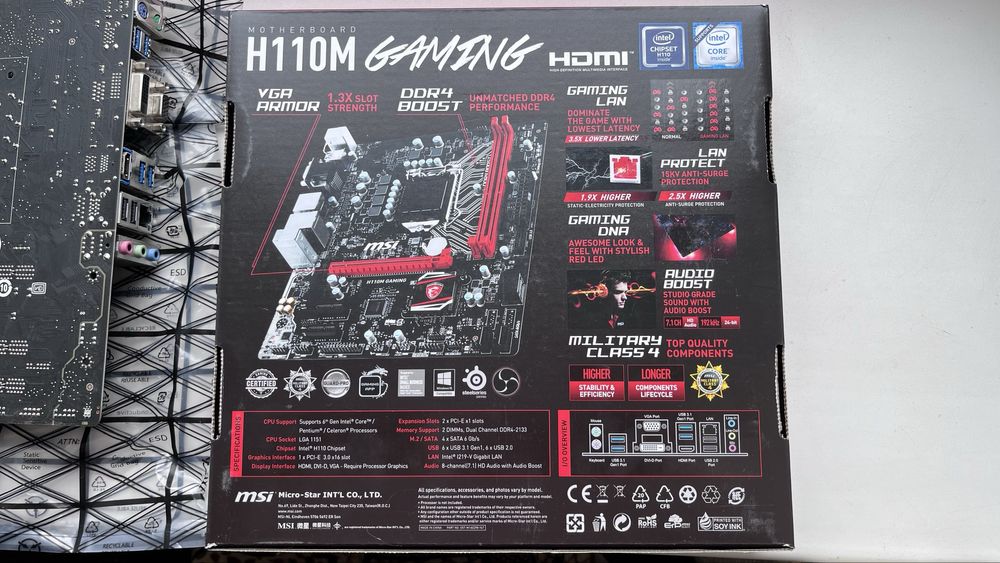 Материнська плата MSI H110 Gaming LGA1151, micro-ATX