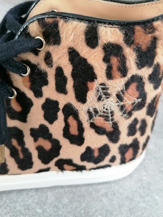 Wysokie trampki od Charlotte Olimpia Leopard Print rozmiar 37