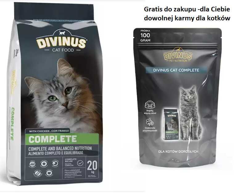 Divinus Cat Complete dla kotów dorosłych 20kg