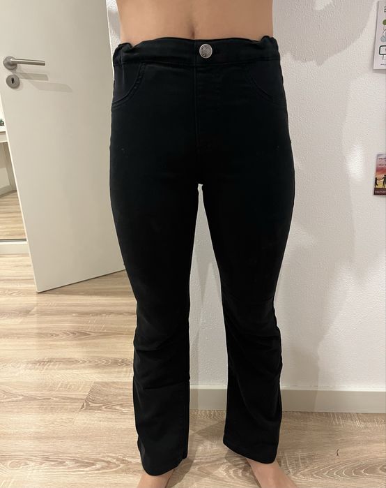 Calças pretas Benetton 10-11 anos | Botão falso | Juvenil