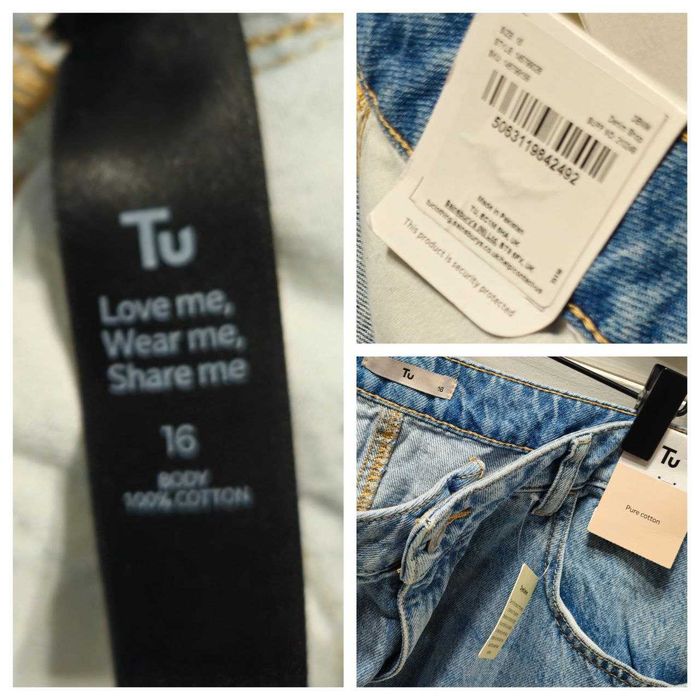 Джинсовая прямая длинная юбка TU с разрезом сзади, р. L/XL