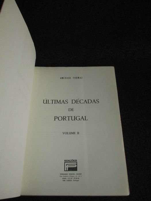 Livros Últimas Décadas de Portugal Américo Thomaz 2 Volumes