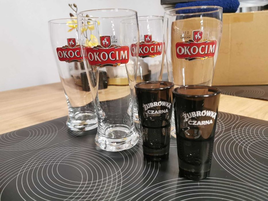Szklanki do piwa OKOCIM kufle  kieliszki cena za 7 sztuk