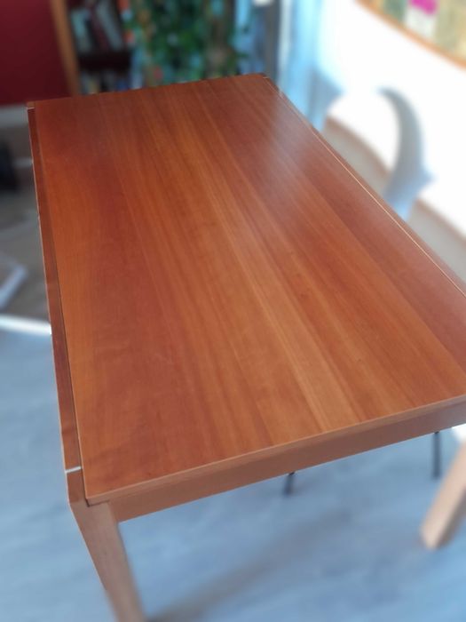 Mesa extensível para jantar ou reuniões, 1,60 × 0,90 m (fechada) e 2,60 × 0,90 m (aberta)