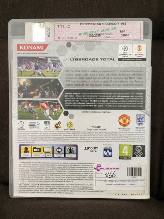 Jogo Ps3 - PES Pro Evolution Soccer 2011