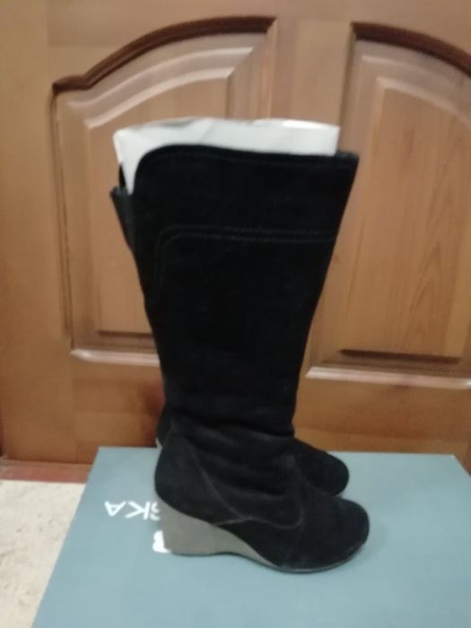 Сапоги замш зимние