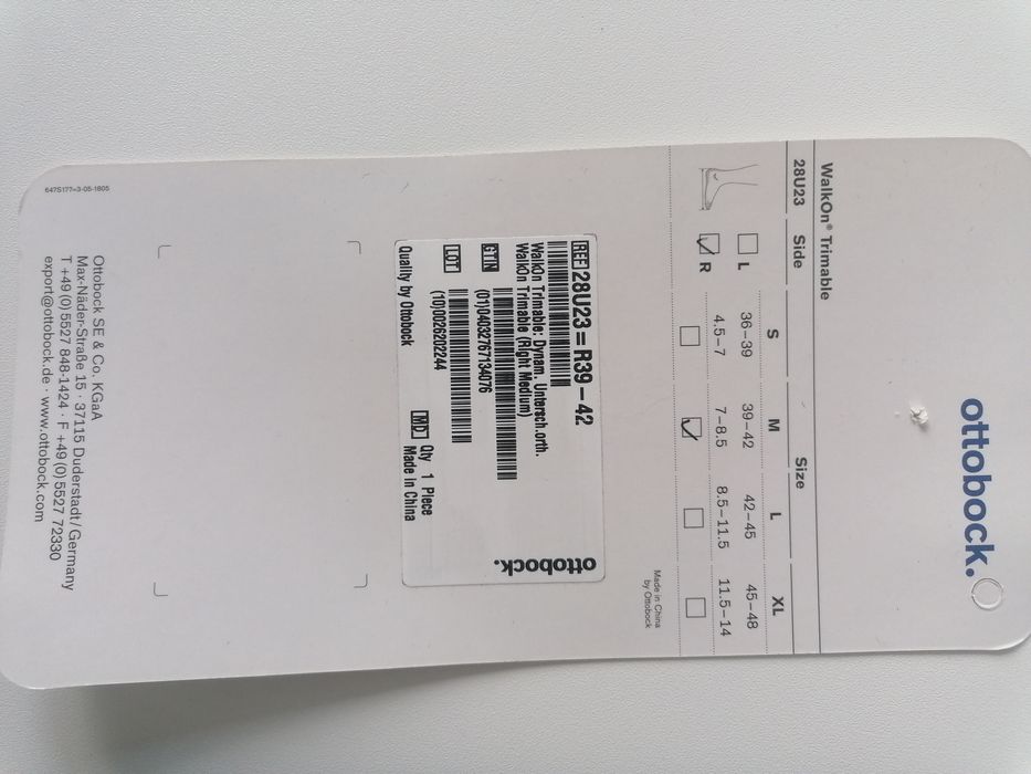 Orteza Ottobock WalkOn prawa 39-42