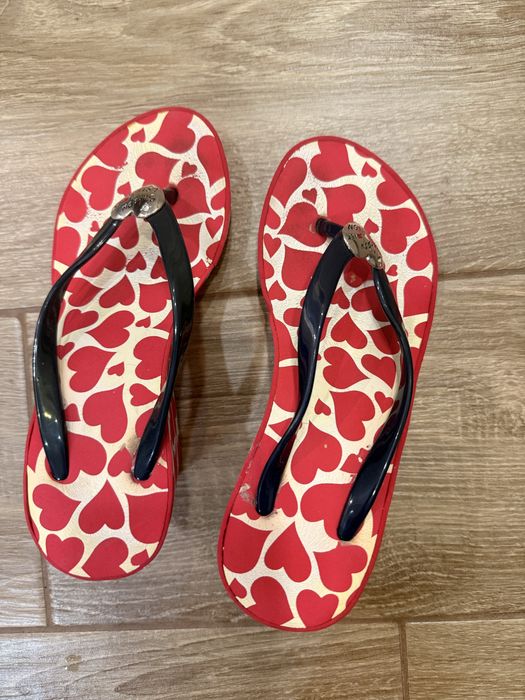 Шльопанці жіночі на платформі  червоні