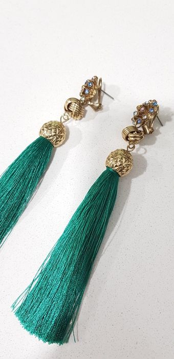 Brincos compridos franjas