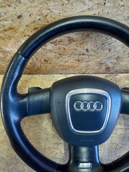 Audi A3 8P A4 B7 A6 C6 kierownica skóra s-line łopatki air bag