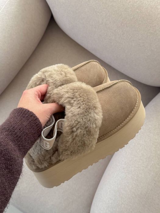 36-41 р угги розпродаж Ugg Funkette Slipper Platform Light Brown beige