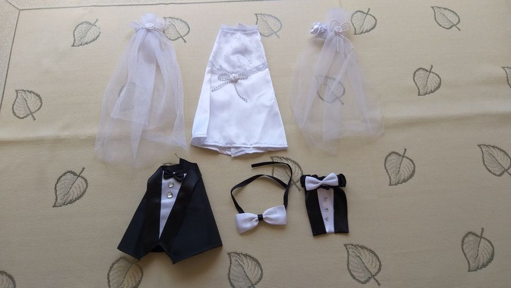 Ozdoby weselne na butelki 6-elementów