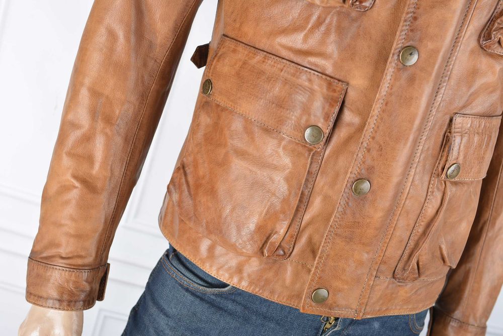 Belstaff Brad kurtka skórzana męska L 50 skóra naturalna camel oryginał