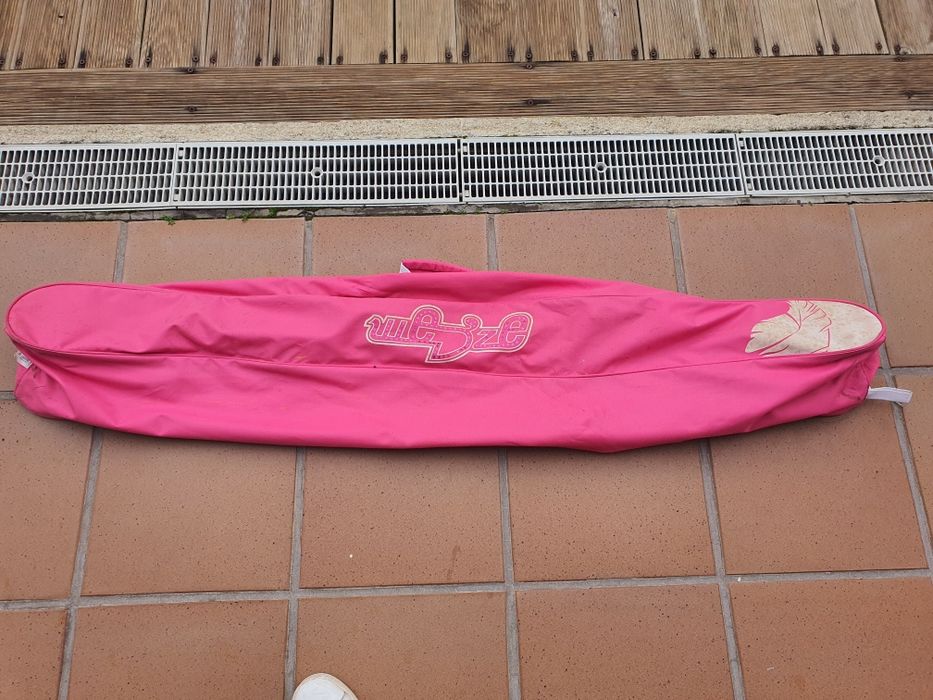 Skis, bastões e saco para transporte