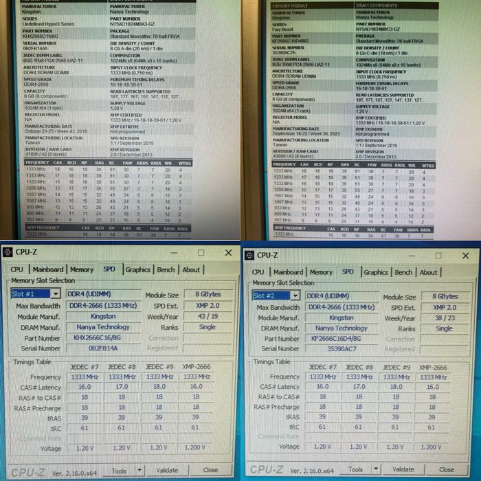 Kingston DDR4 3600 16gb(2x8) + Kingston DDR4 2666 16gb(2x8)