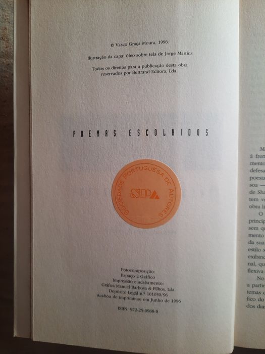 Poemas Escolhidos Vasco Graça Moura