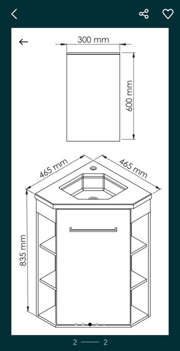 Lavatório - Móvel de canto - Leroy Merlin - Ondee - Novo na caixa