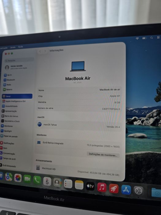 MacBook Air M1 512GB c/NOVO. 2 ciclos bateria. Fatura e garantia. Troca/retoma.