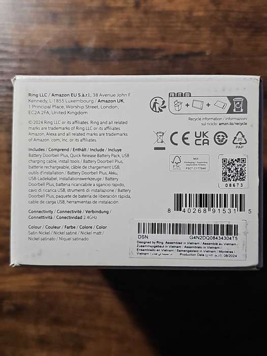 Ring  Wideodomofon Ip Video Doorbell Plus Nikiel Matowy Czarny