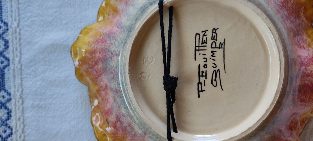 Quimper Fouillen cerâmica francesa assinada