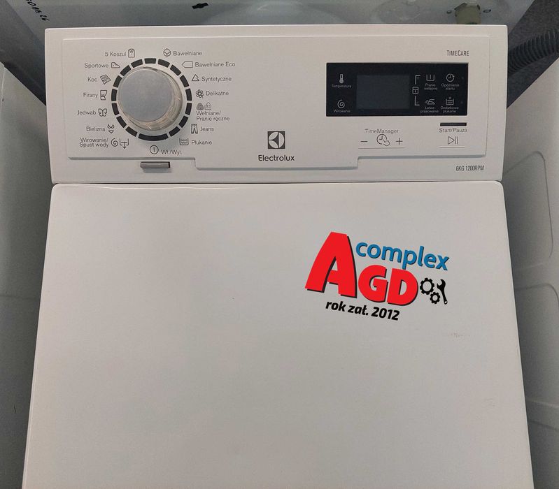 ROCZNA PISEMNA GWARANCJA Pralka ładowana od góry Electrolux EWT1266ESW TimeManager - Dowóz w dniu zakupu! Dotykowy ekran LED, 1200 obr./min., 6 kg