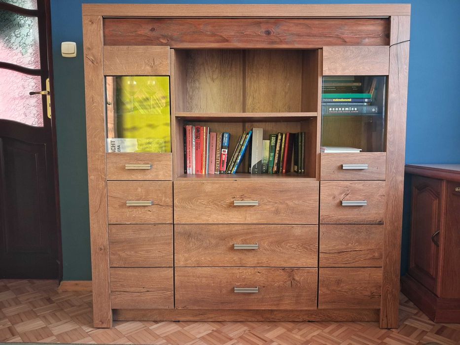 komoda witryna do salonu jesion duża indiana polis I - 22 retro drewno