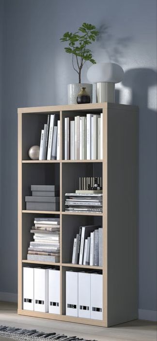 Estante IKEA Kallax Cinzenta com 4 cestos Knipsa