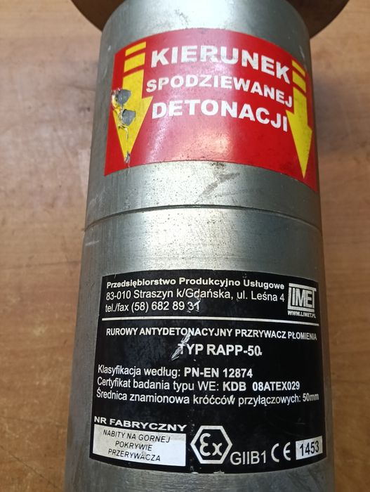 Zawór przeciw wybuchowy.