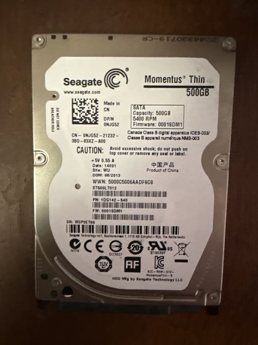 Жорсткий диск Seagate 500GB 2.5” SATA