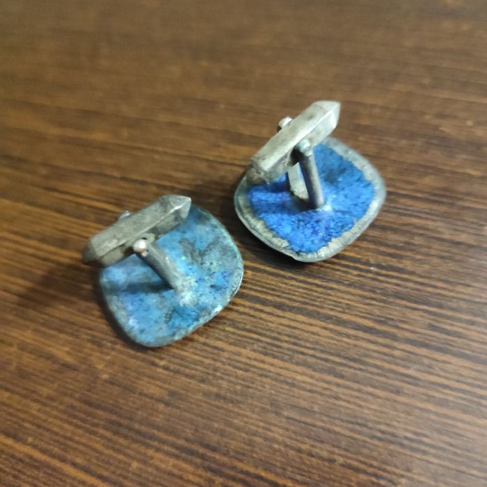 Botões de punho de prata Modernistas