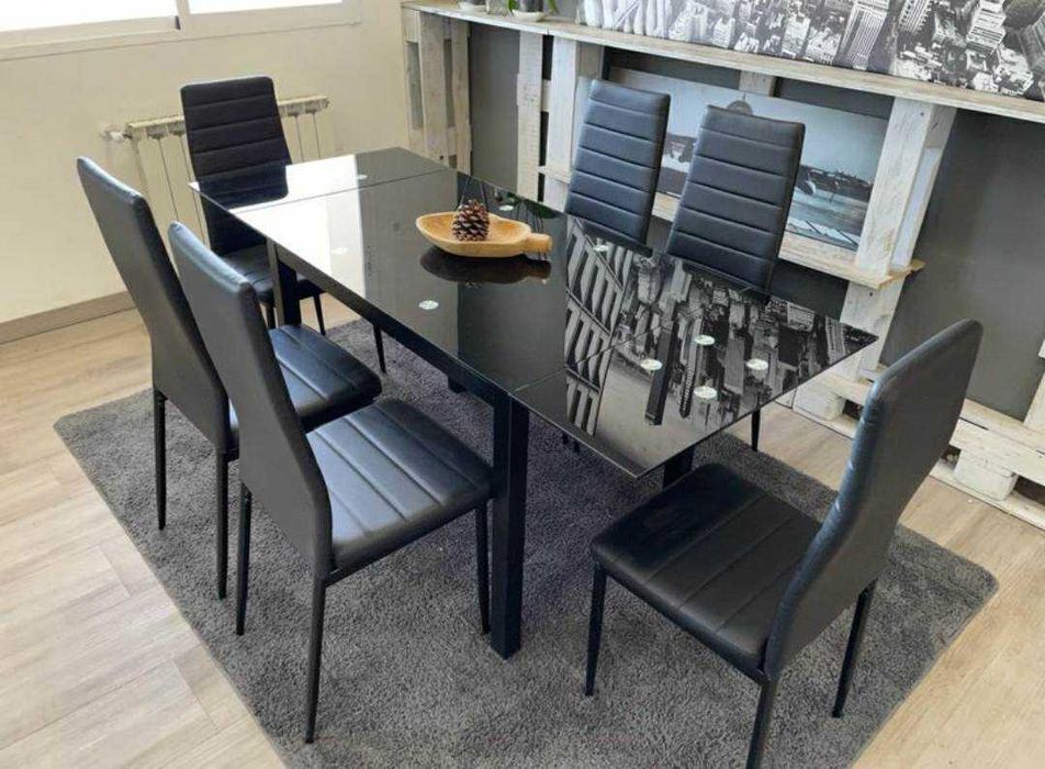 Mesa extensivel con 6 cadeiras Envio gratis