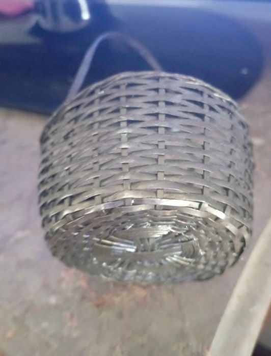 Porta garrafa e cesta em fio de prata