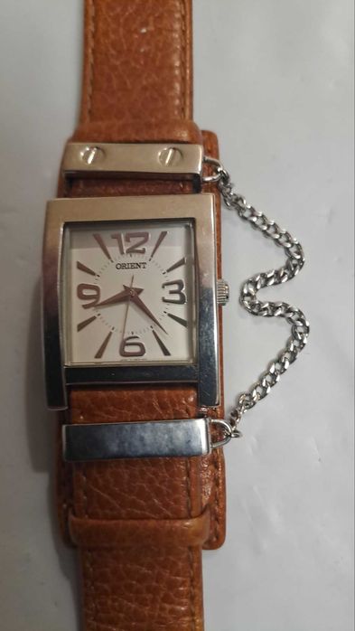 Часы ORIENT Япония женские кварц с НОВЫМ оригинальным кожаным ремешком