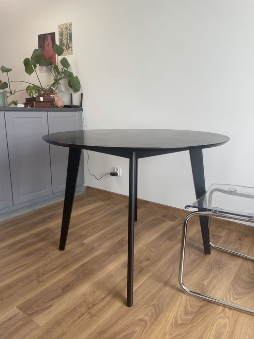 okrągły stół czarny 105cm z drewna LISABAO