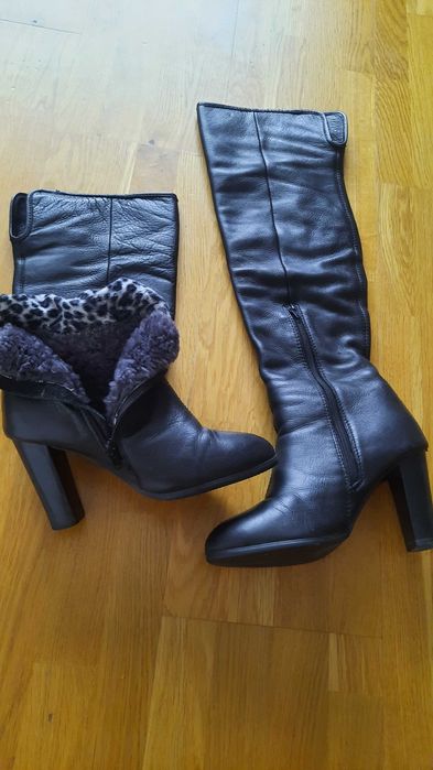 Чоботи - ботфорти шкіряні