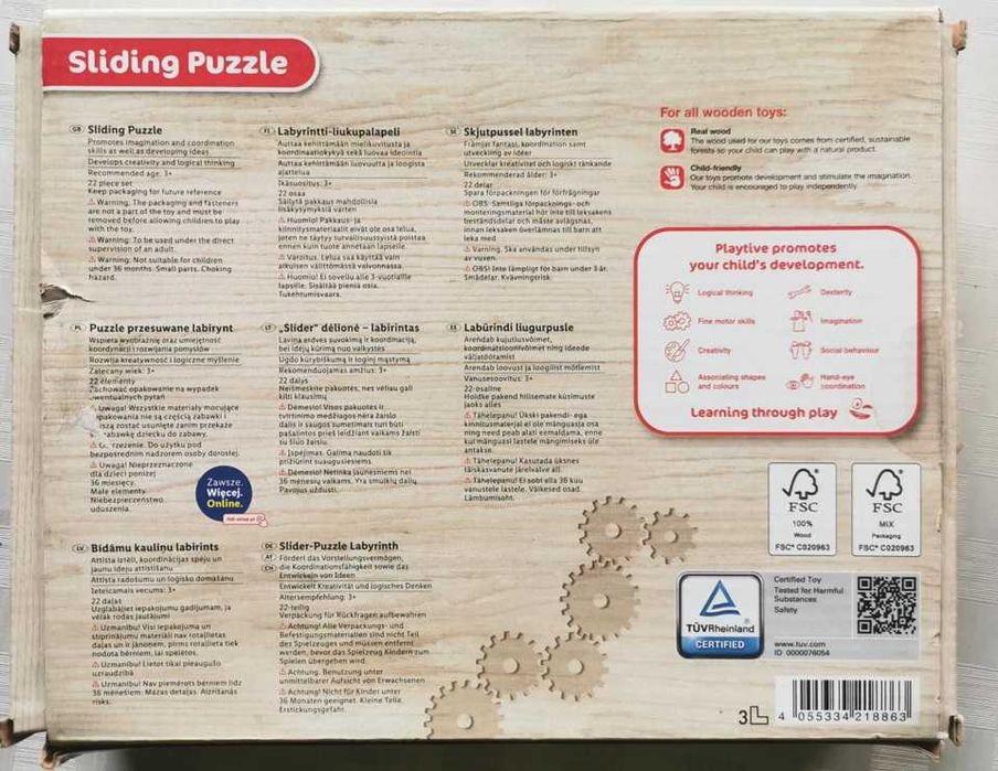 Układanka drewniane puzzle przesuwna