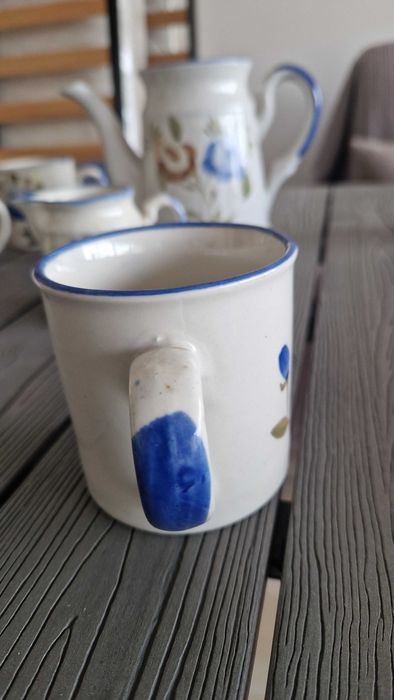 Serviço de chá louça cerâmica pintada a mão vintage