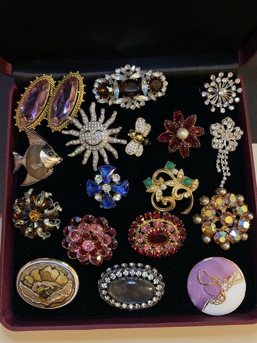 Броши, клипсы, серьги, Винтажная бижутерия из Европы