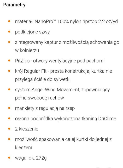 Kurtka przeciwdeszczowa Mamrot M