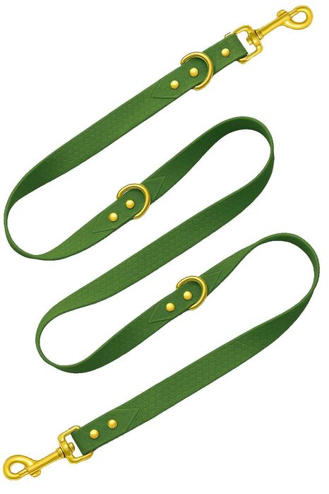 Smycz dla psa hexa wodoodoporna przepinana OLIWKOWA 300cm 3m taśma 2cm