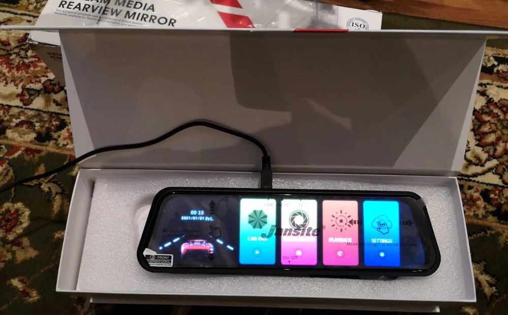 Kamera wideorejestrator Samochodowy lusterko F HD Przód i Tył cofania