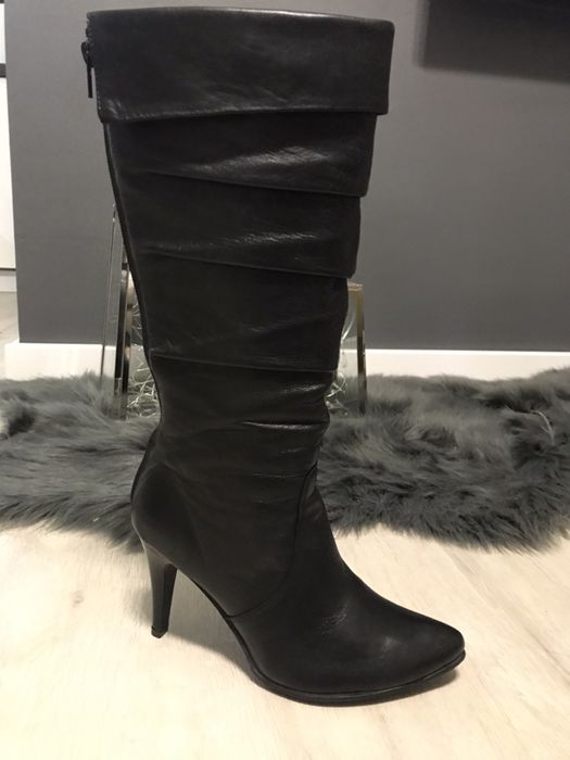 Nowe kozaki szpilki ze skóry naturalnej ZYCH&Staszewski